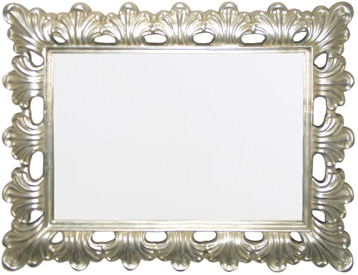 ZS011AS Wall décor art mirror silver classic rectangular